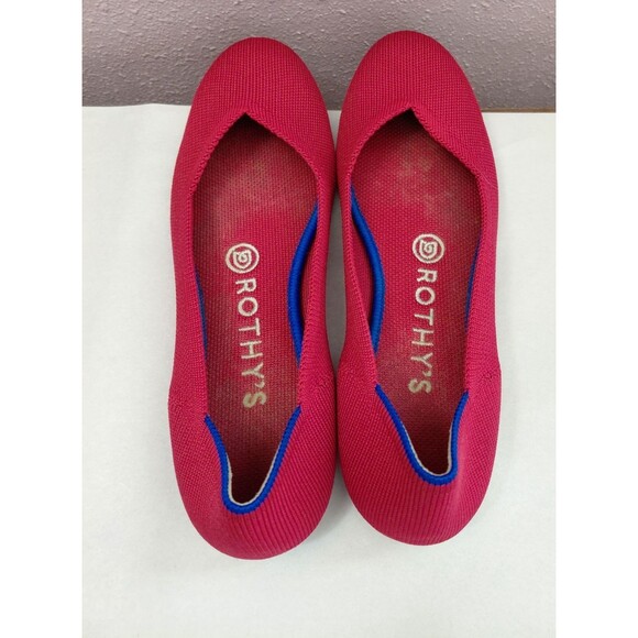 Rothy's Women Size 7 Flats Toe Slip On Shoes Red Stretch Round Toe - Picture 5 of 8